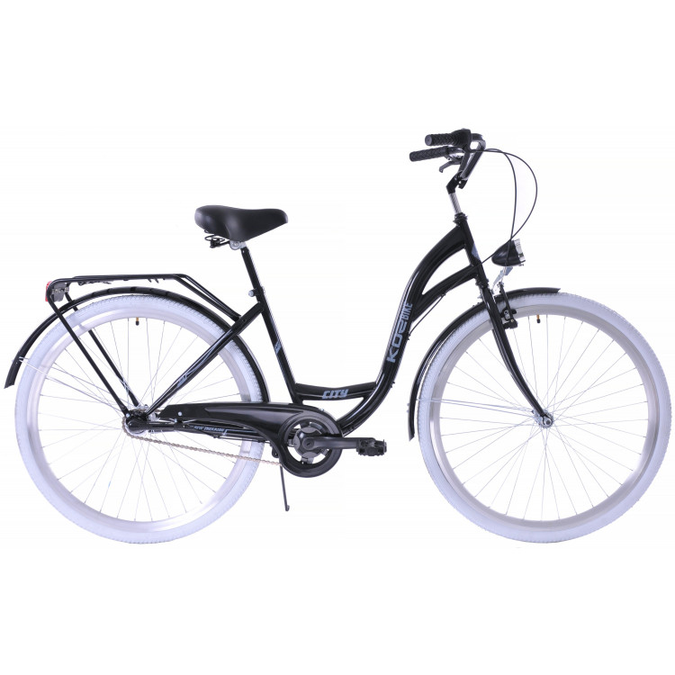 Mestský bicykel 28" Kozbike K14 3-prevodový Čierno-biely prehadzovačka Sturmey Archer